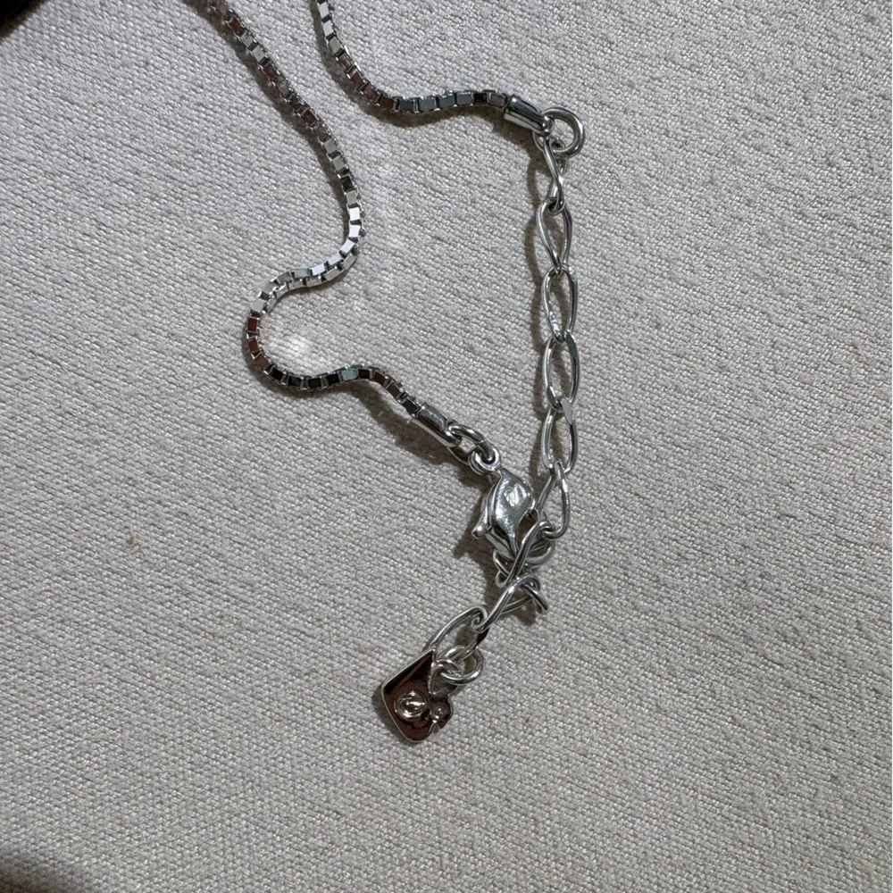 Swarovski Silver-Tone Crystal Curved Bar Necklace - Picture 4 of 8